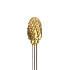 Dual Cut Gold Tipped Carbide Bur -  Egg (.250)