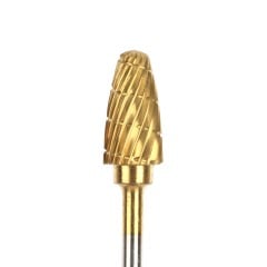 Carbide Bur - Dual Cut Gold Tipped Taper (.250)