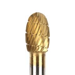 Gold Tipped Carbide Lathe Bur - Egg (.375)