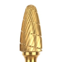 Gold Tipped Carbide Lathe Bur - Taper (.500)