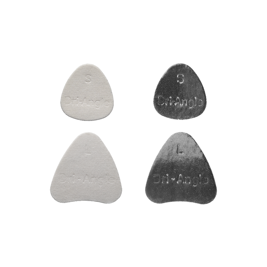Two plain and two silver foil coated dri-angle products