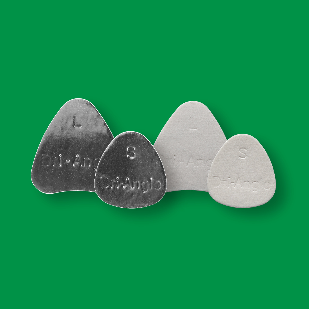 Two silver foil coated and two plain dri-angle prodocts
