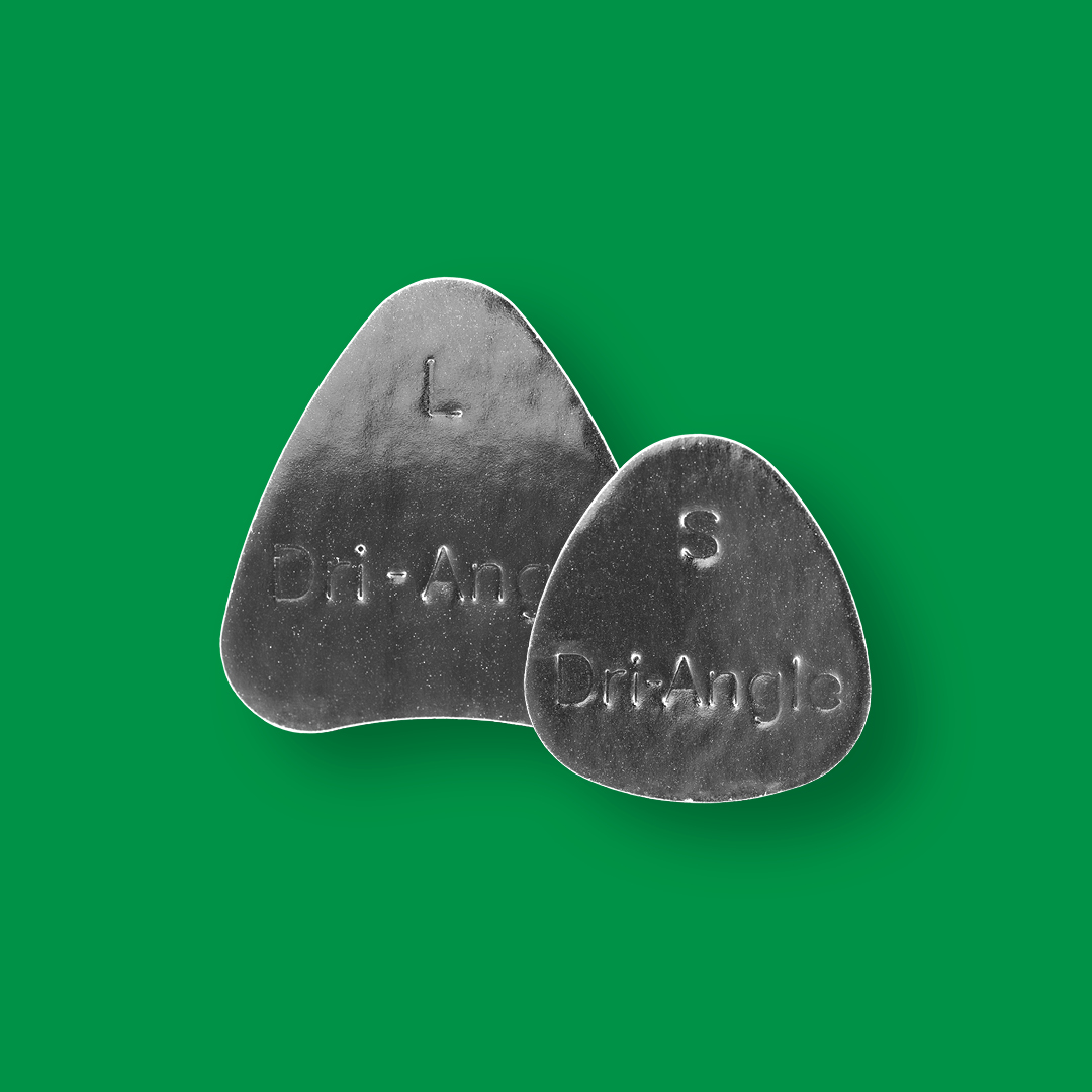 Large and small silver foil coated dri-angle