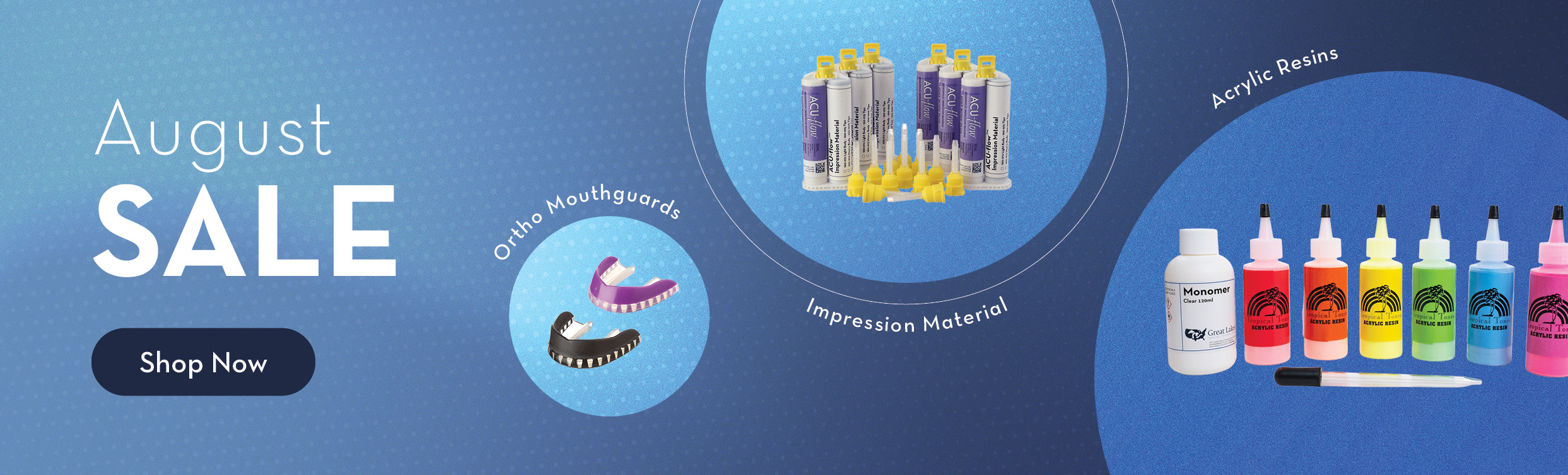 August Sale at Great Lakes Dental Technologies! Save on ortho mouthguards, impression material, acrylic resin, and more!