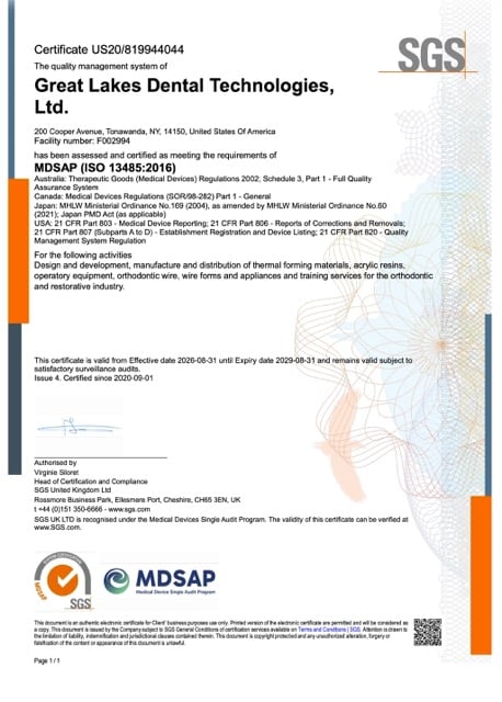 MDSAP (ISO 13485:2016) Certificate